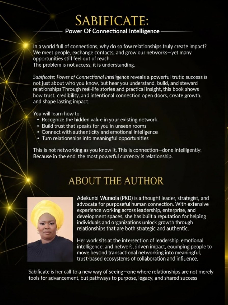 SABIFICATE: Power of Connectional Intelligence Book Back Cover